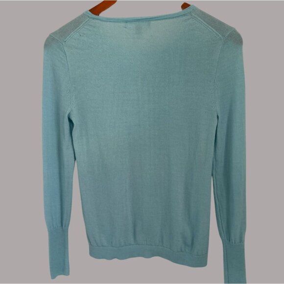 J.Crew XS Light Blue Long-Sleeve Crewneck Sweater Womens Lightweight Merino Wool - Picture 4 of 5